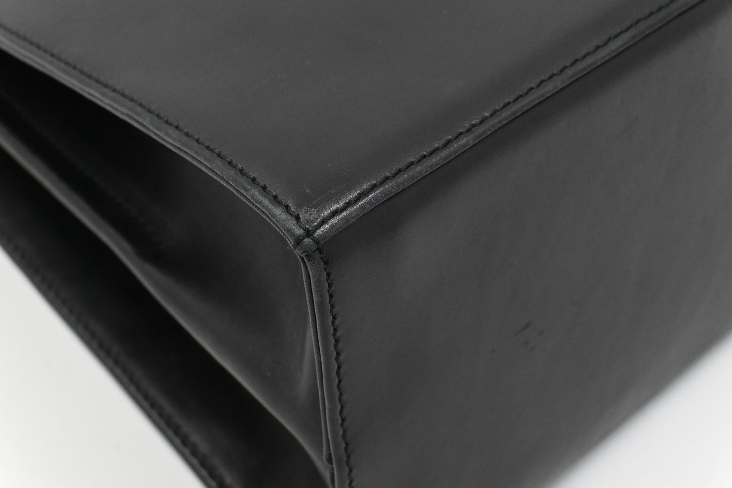 Ferragamo Gancini Two Way Handbag in Black Leather