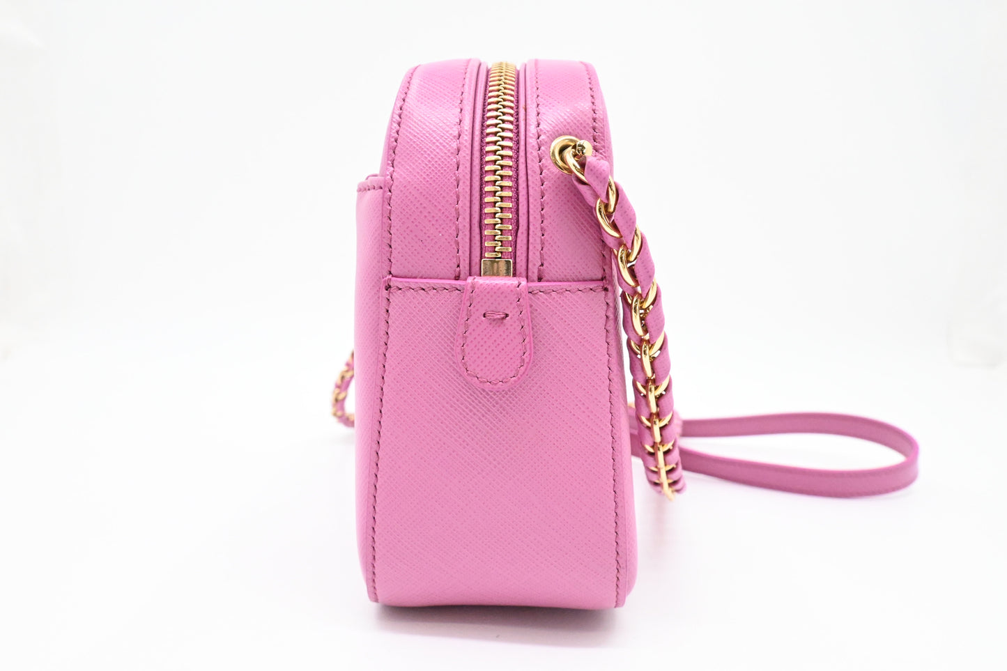 Ferragamo Vara Chain Crossbody in Pink Leather