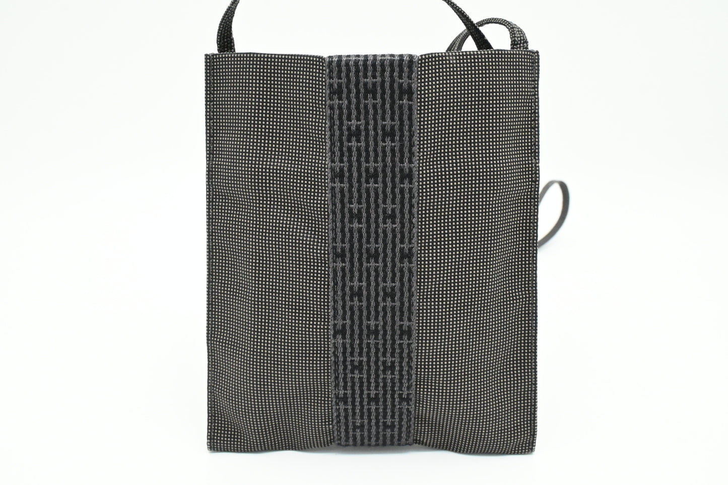 Hermes Herline Crossbody Pochette in Grey Canvas