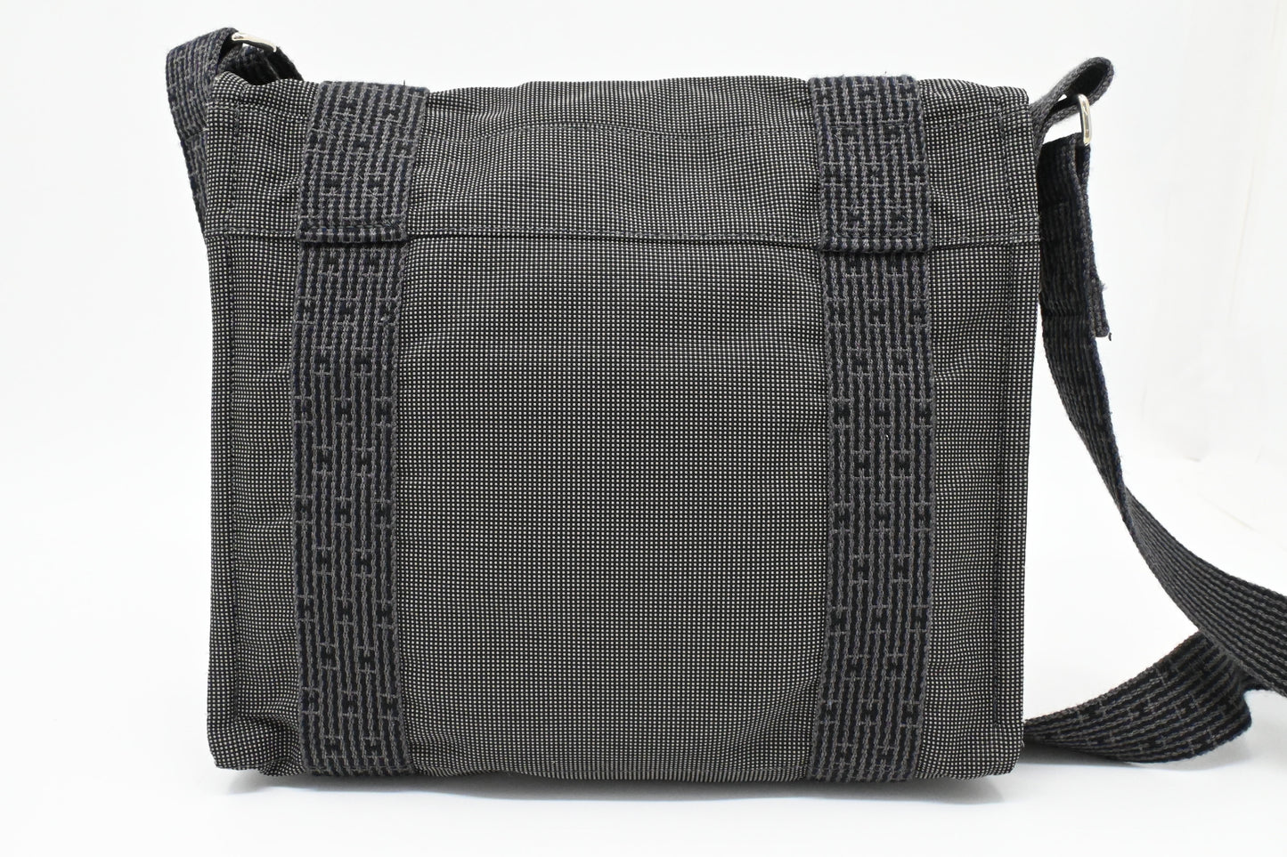 Hermes Herline Bassus PM Messenger Bag in Grey Canvas