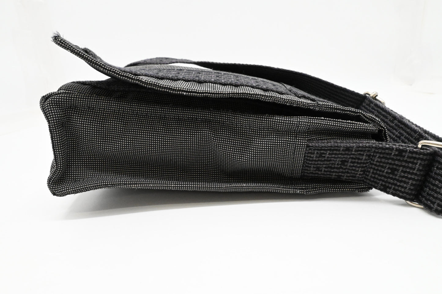 Hermes Herline Bassus PM Messenger Bag in Grey Canvas