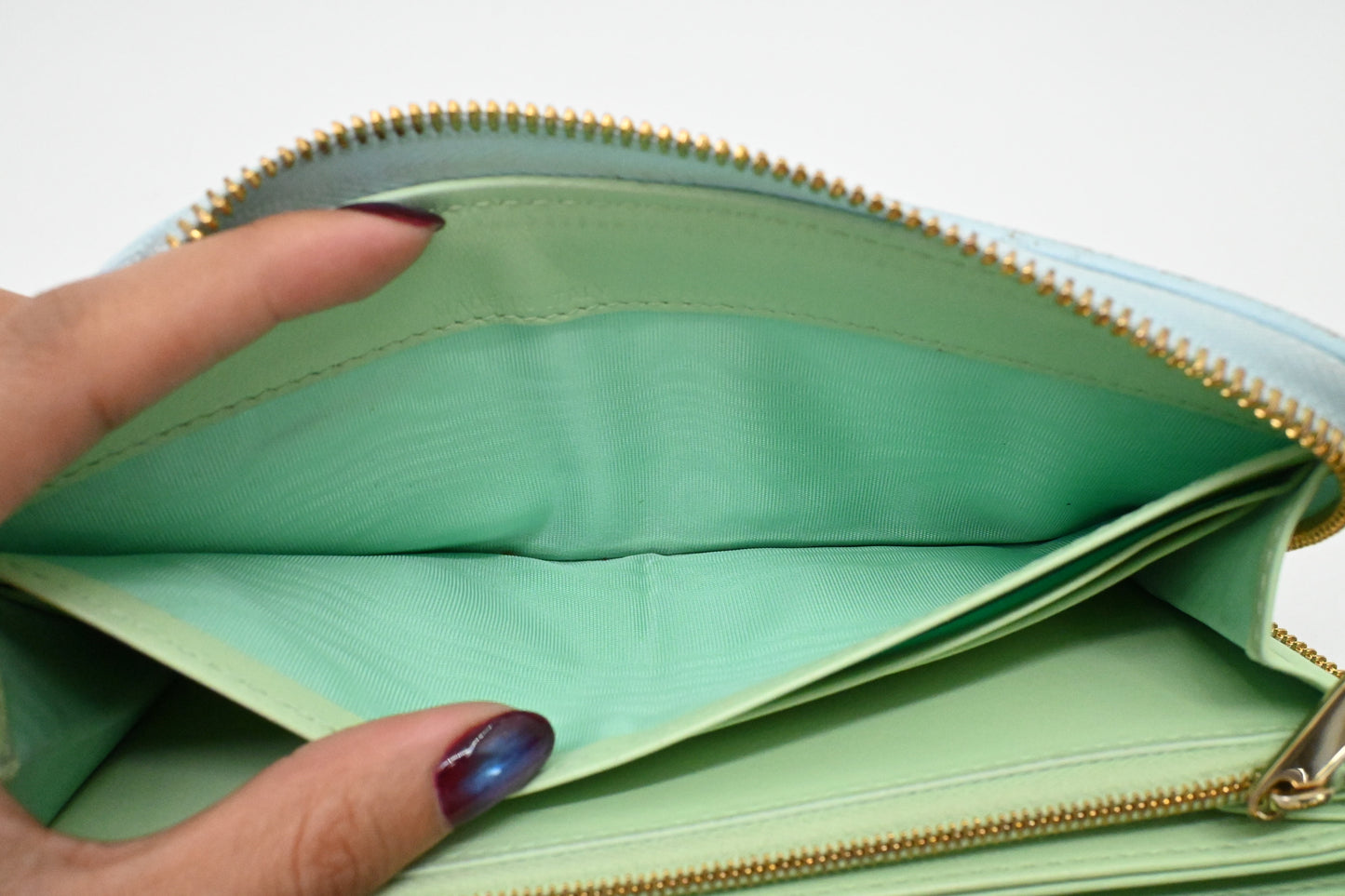 Dior Voyageur Wallet in Light Blue Leather