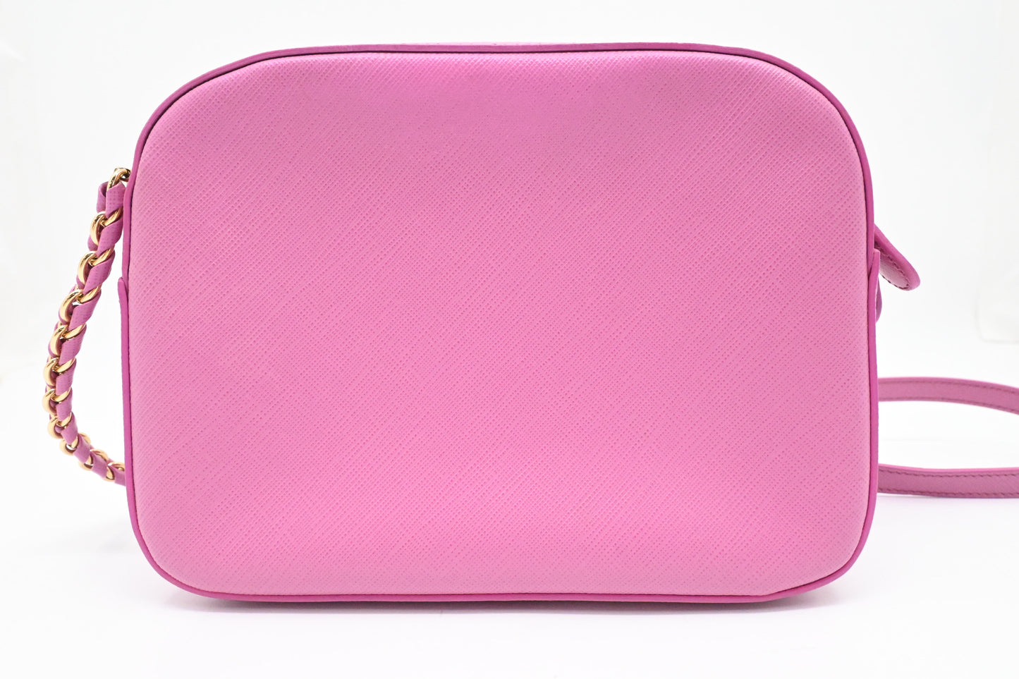 Ferragamo Vara Chain Crossbody in Pink Leather