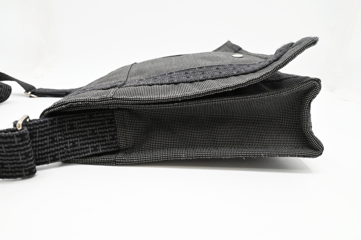 Hermes Herline Bassus PM Messenger Bag in Grey Canvas