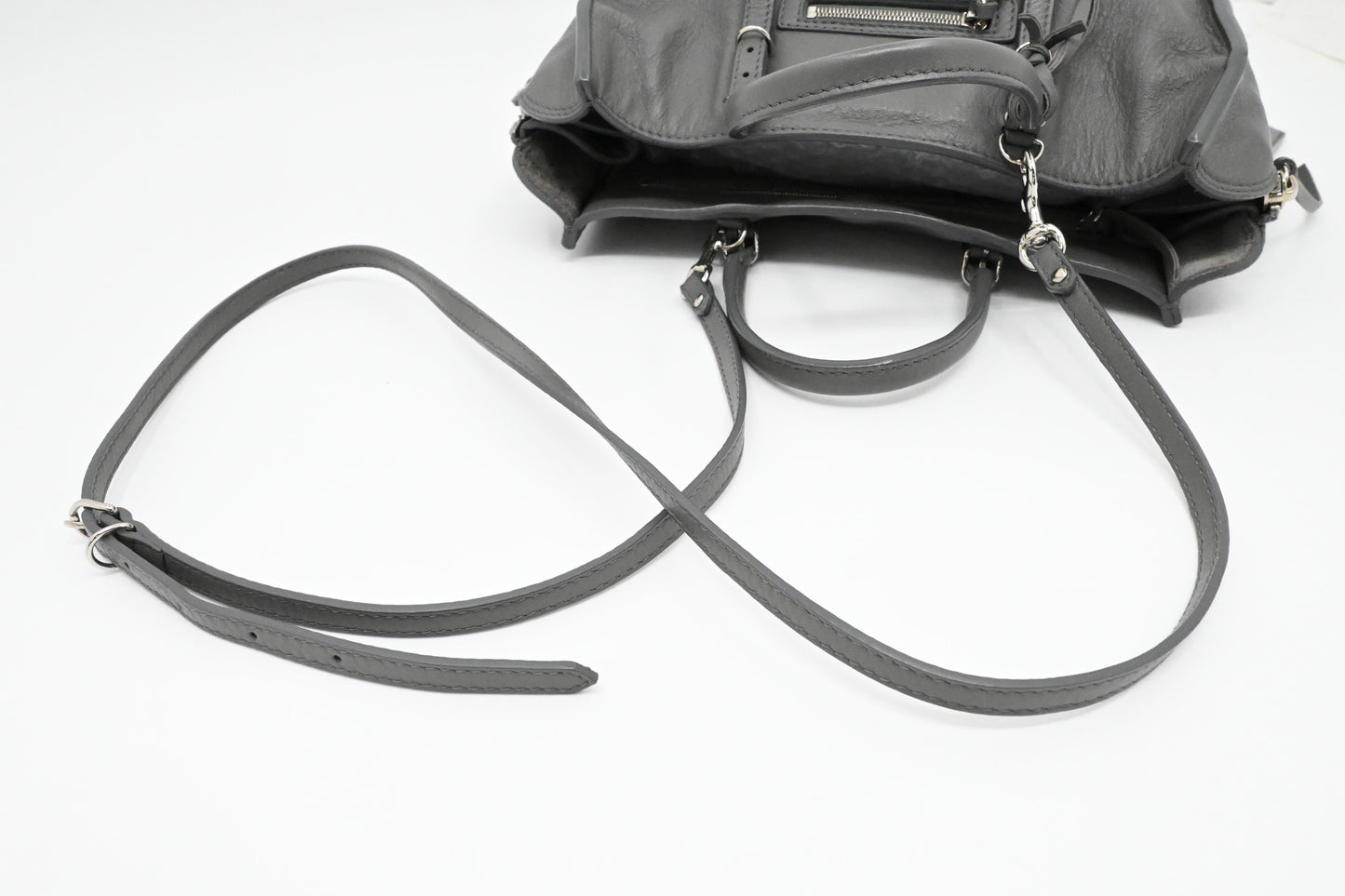 Balenciaga Paper A6 2way Bag in Grey Leather