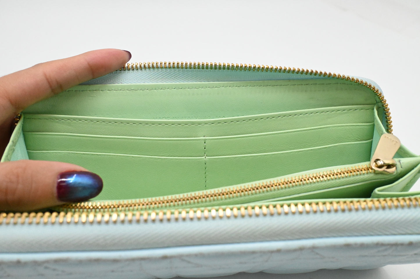 Dior Voyageur Wallet in Light Blue Leather