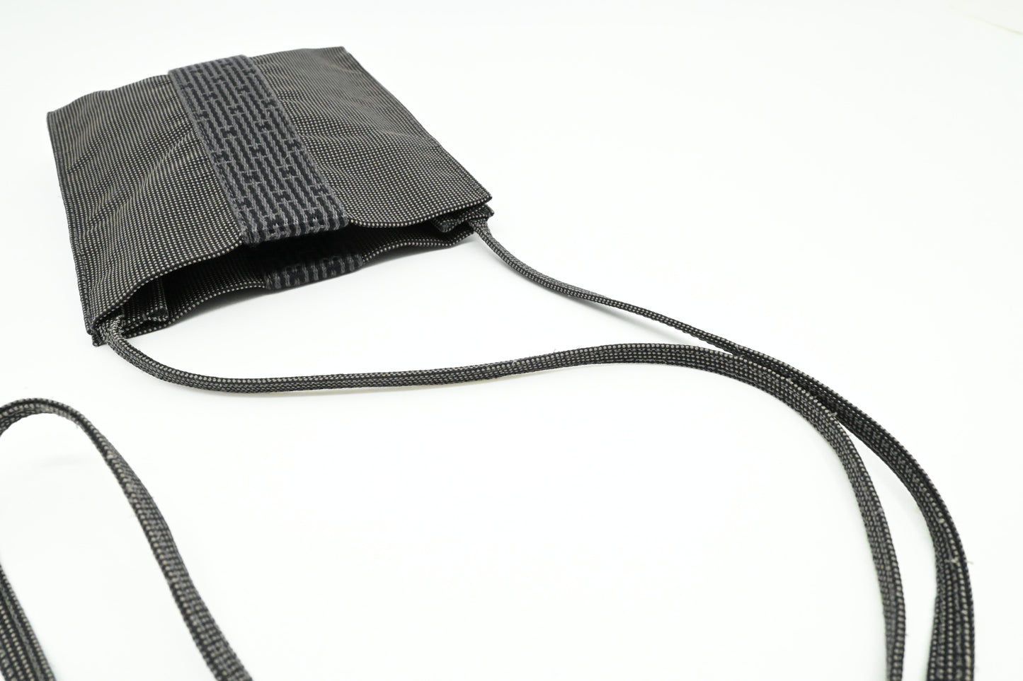 Hermes Herline Crossbody Pochette in Grey Canvas