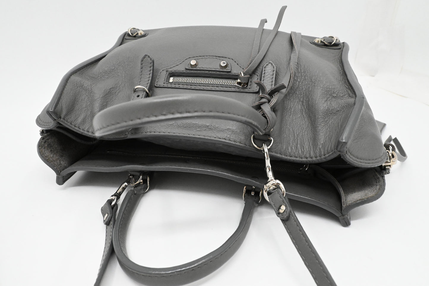 Balenciaga Paper A6 2way Bag in Grey Leather