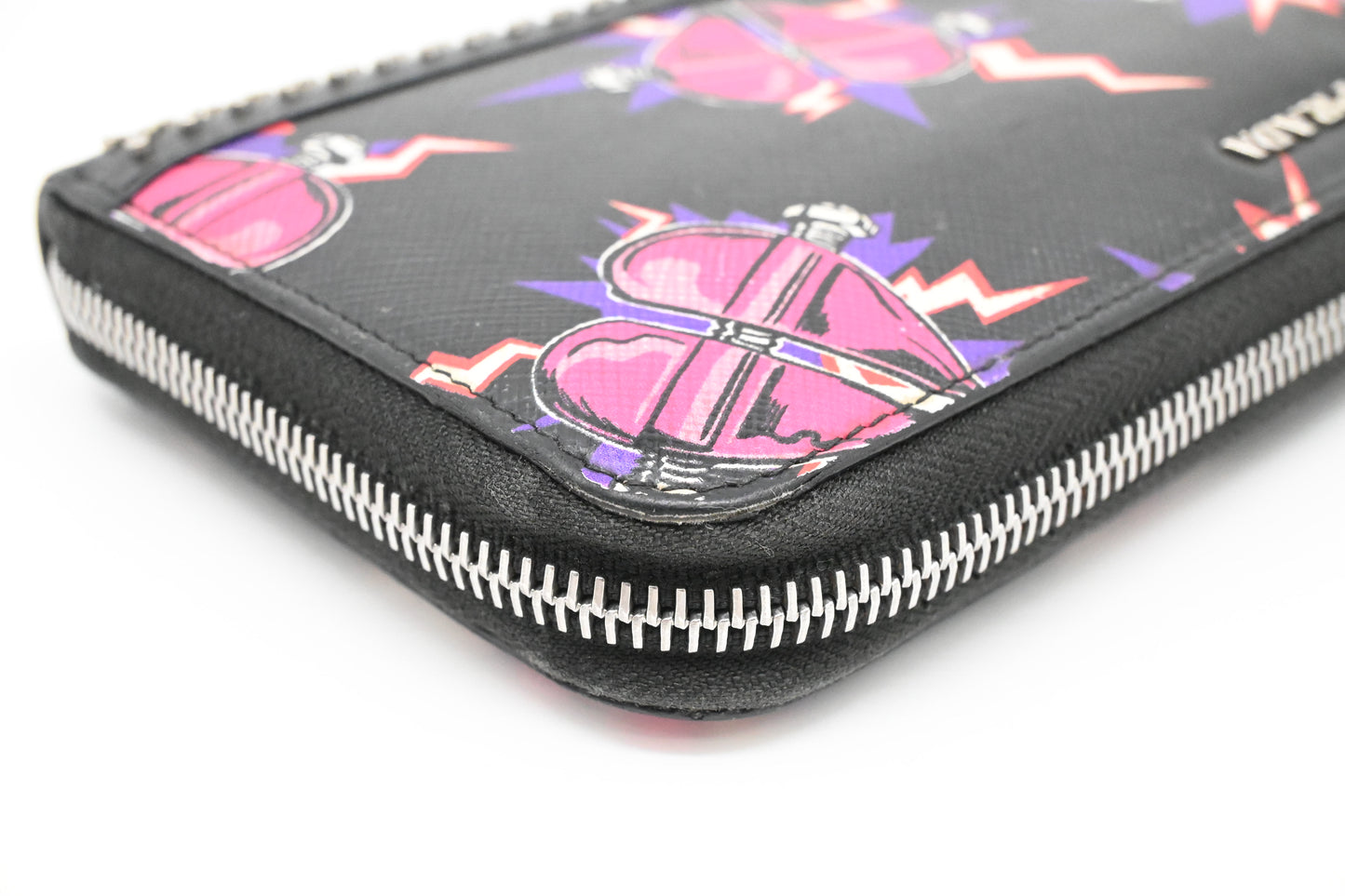 Prada x Universal Studios Frankenstein Wallet in Black Multicolor Leather