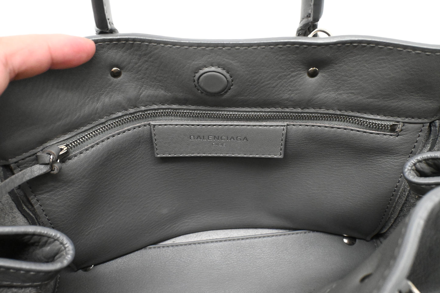 Balenciaga Paper A6 2way Bag in Grey Leather