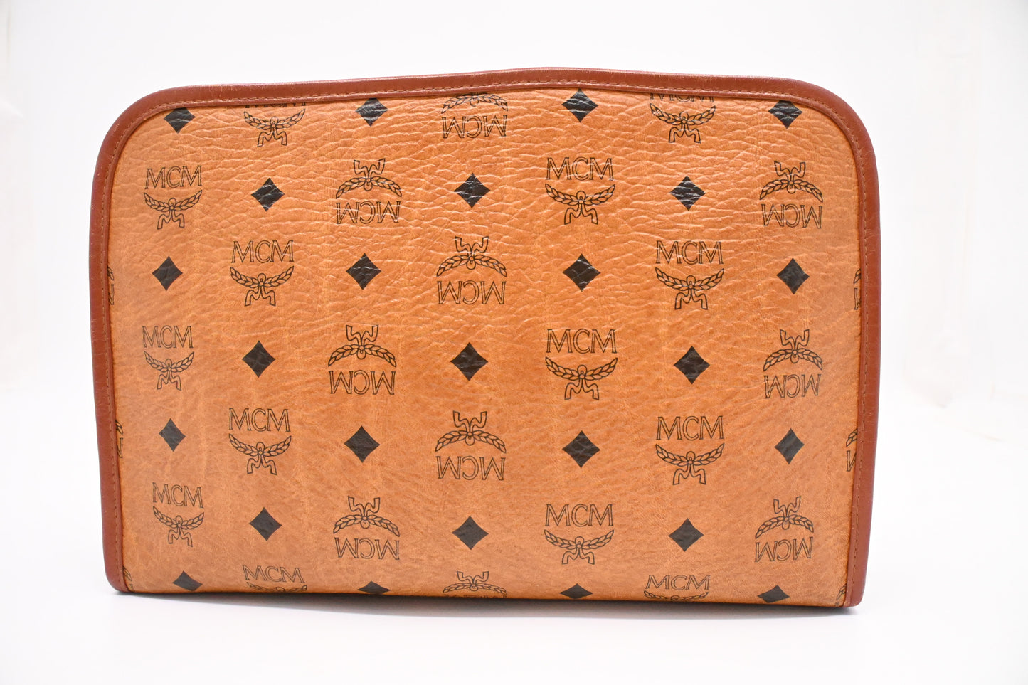 MCM Clutch Bag in Cognac Visetos Canvas