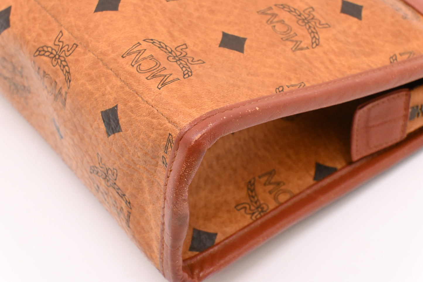 MCM Clutch Bag in Cognac Visetos Canvas