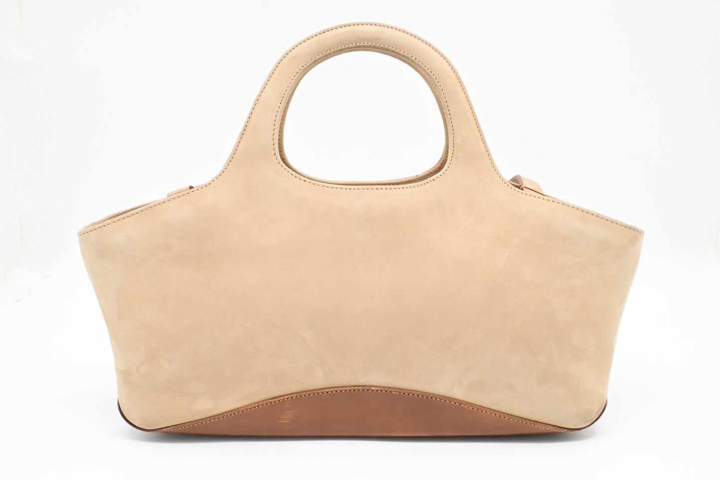 Ferragamo 2way Bag in Beige Suede Leather