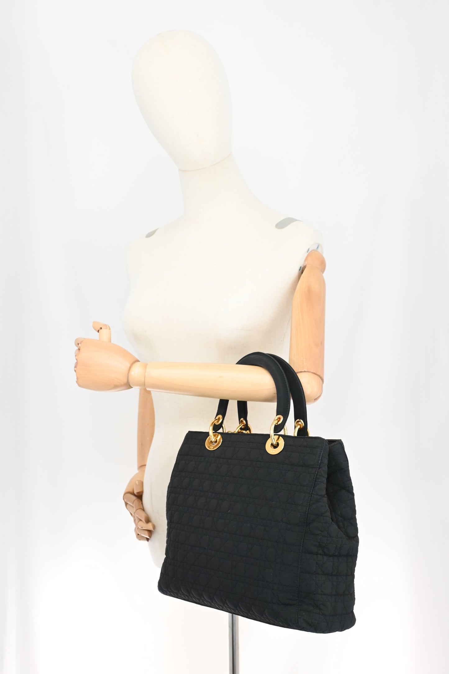 Dior Medium Lady Dior in Black Nylon