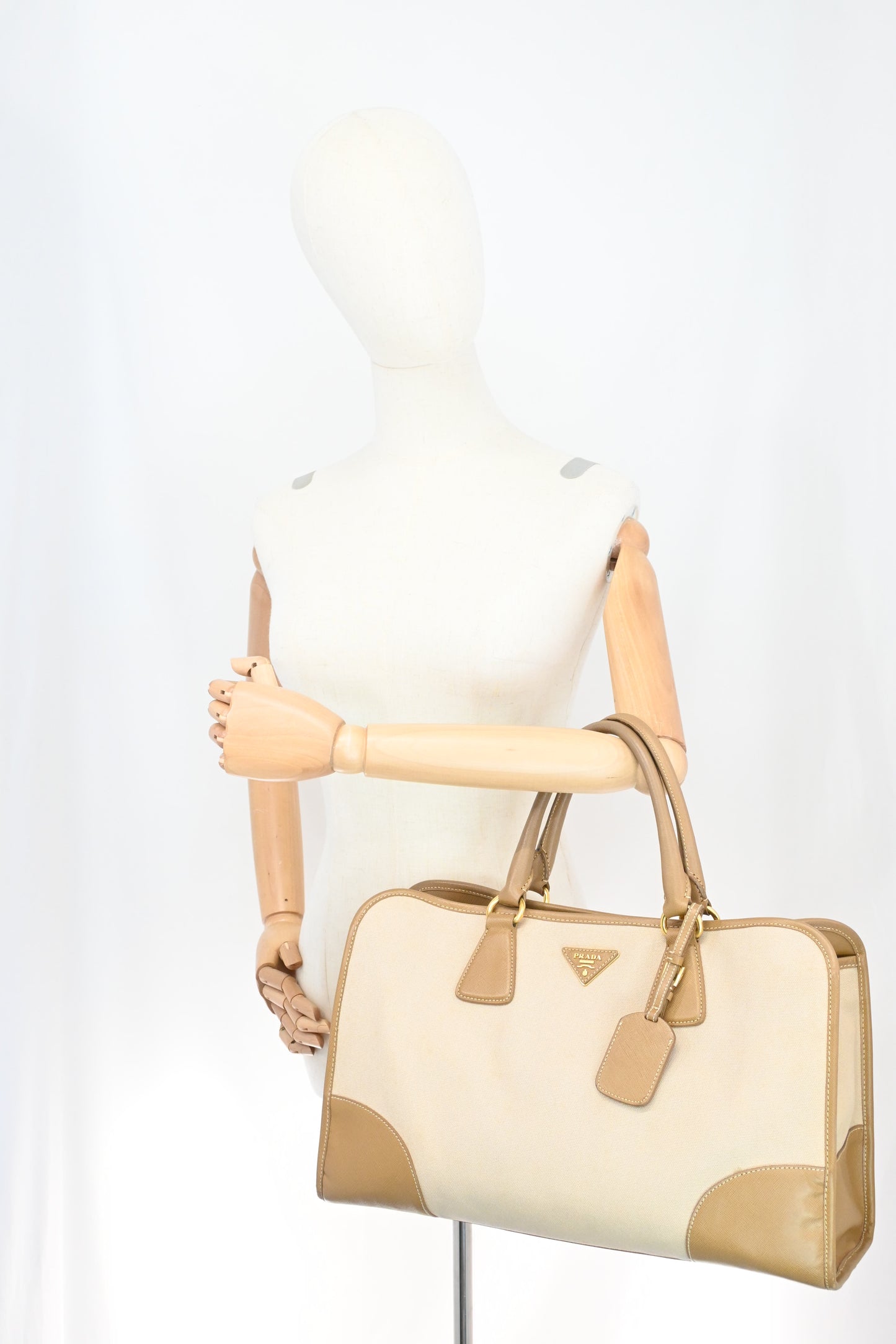 Prada Tote in Beige Canvas