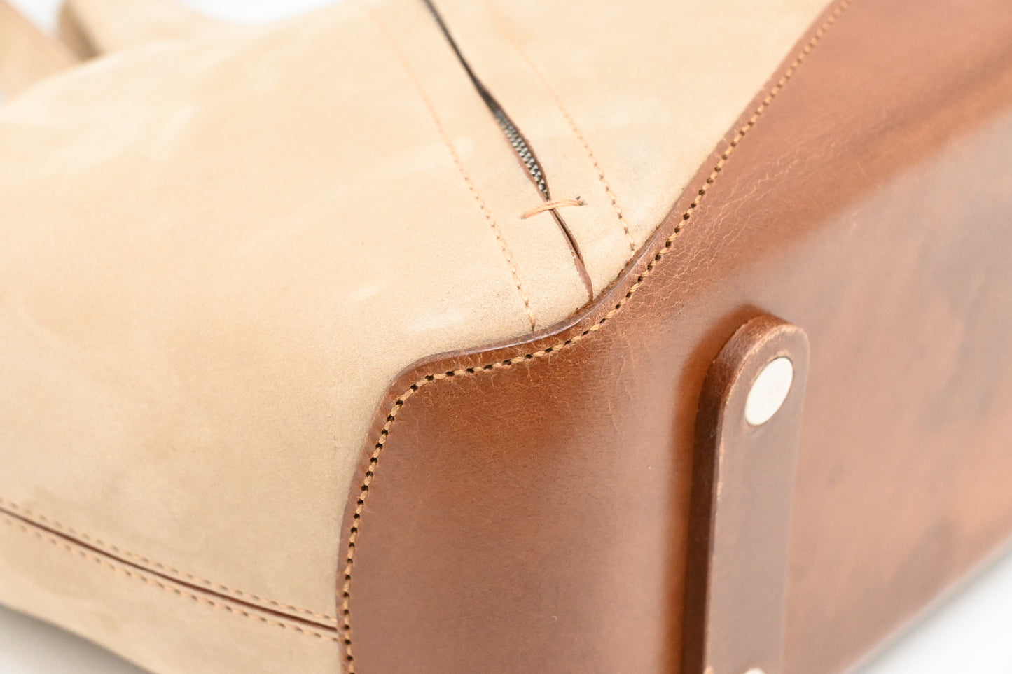 Ferragamo 2way Bag in Beige Suede Leather