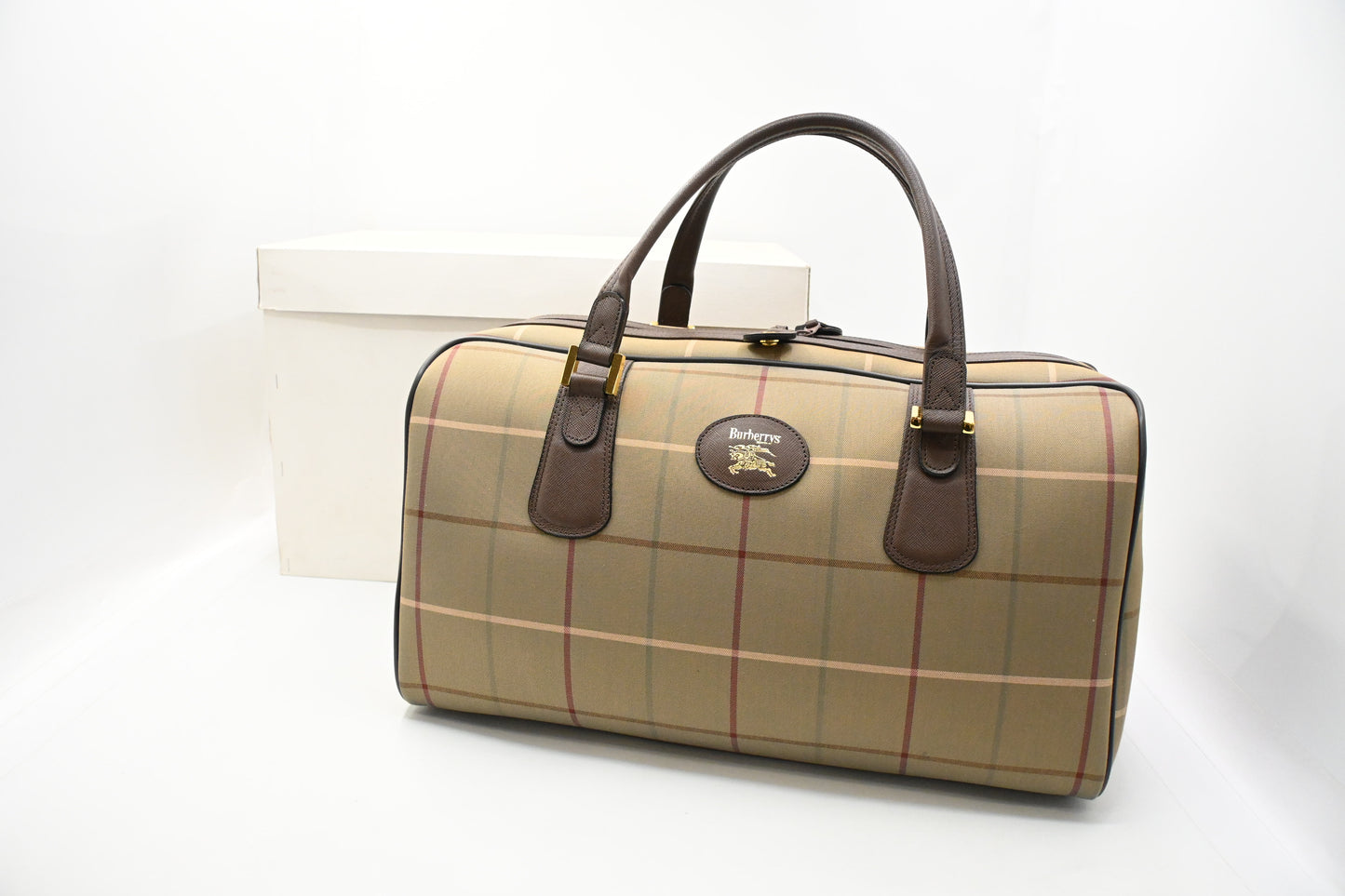Burberry Boston Bag in Green Canvas