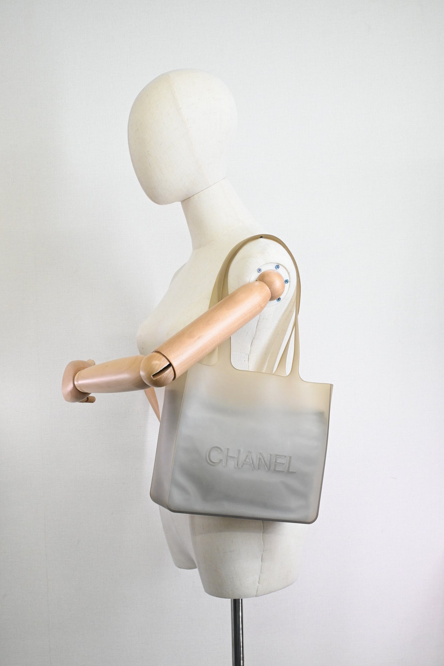 Chanel Small Tote in Beige Rubber