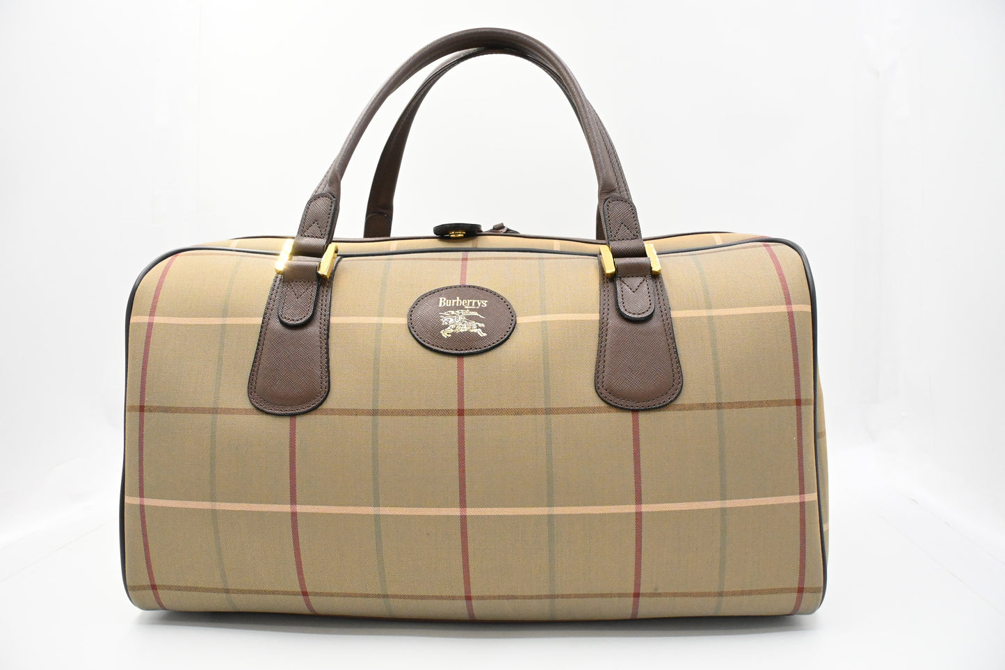 Burberry Boston Bag in Green Canvas