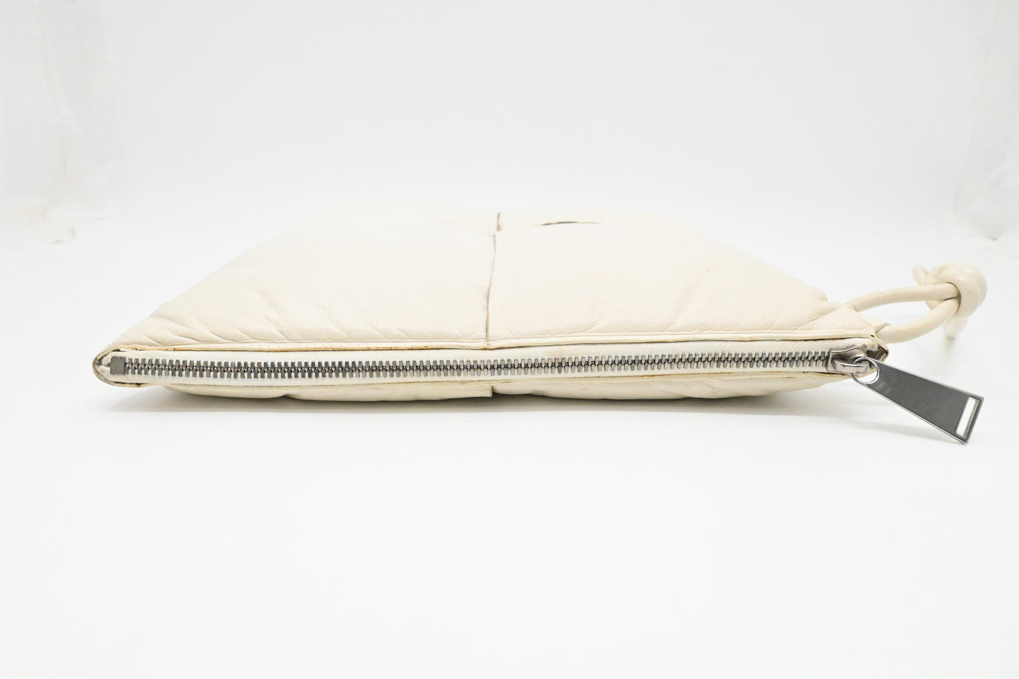 Bottega Veneta Maxi Padded Clutch in White Leather