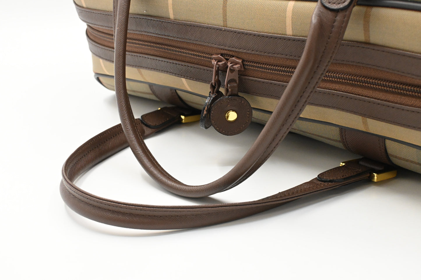 Burberry Boston Bag in Green Canvas