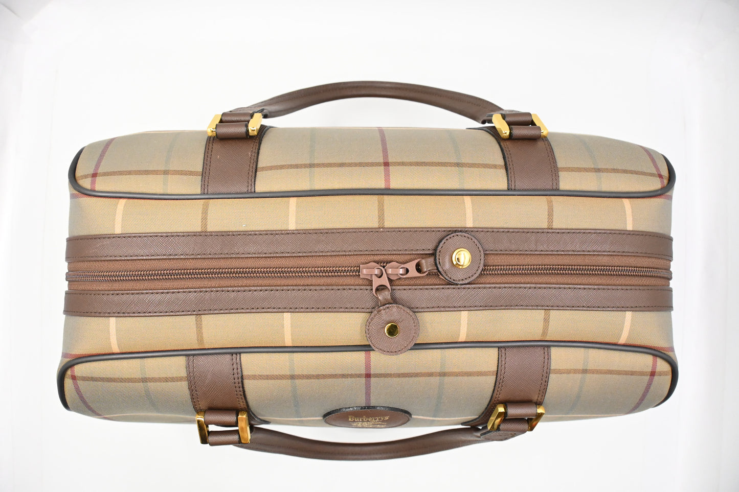 Burberry Boston Bag in Green Canvas