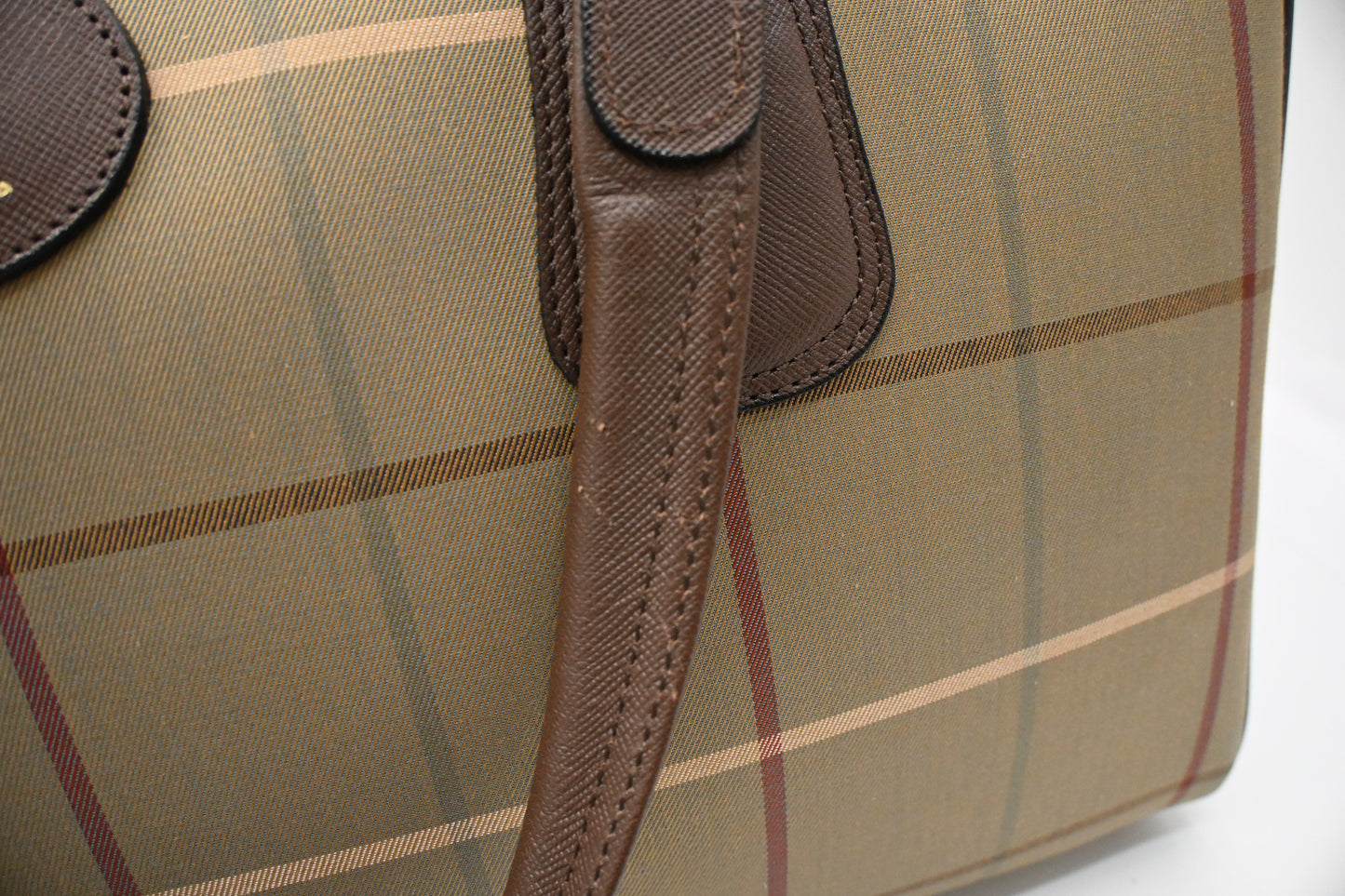 Burberry Boston Bag in Green Canvas