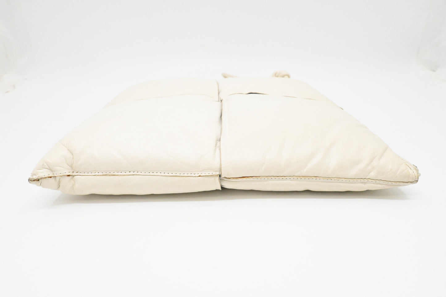 Bottega Veneta Maxi Padded Clutch in White Leather