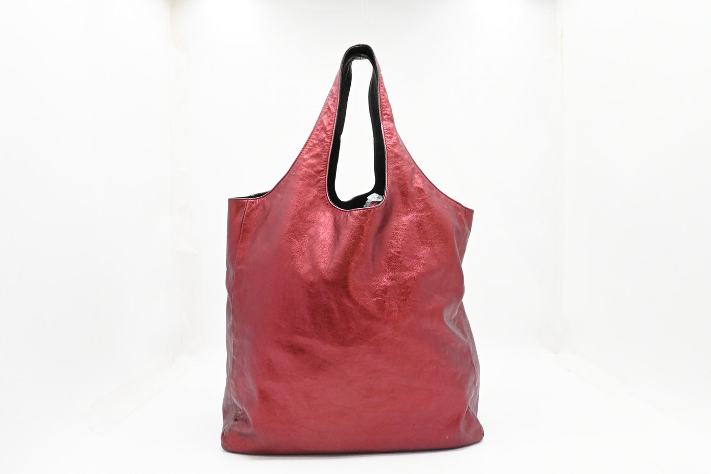 Burberry Large Hobo Bag in Metallic Red Leather