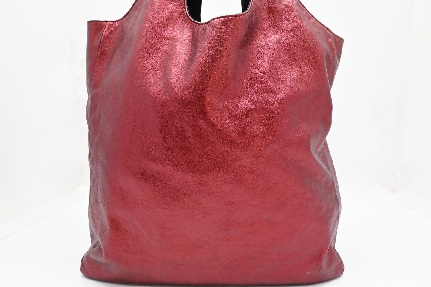 Burberry Large Hobo Bag in Metallic Red Leather