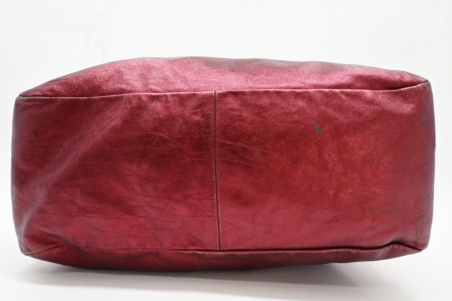 Burberry Large Hobo Bag in Metallic Red Leather