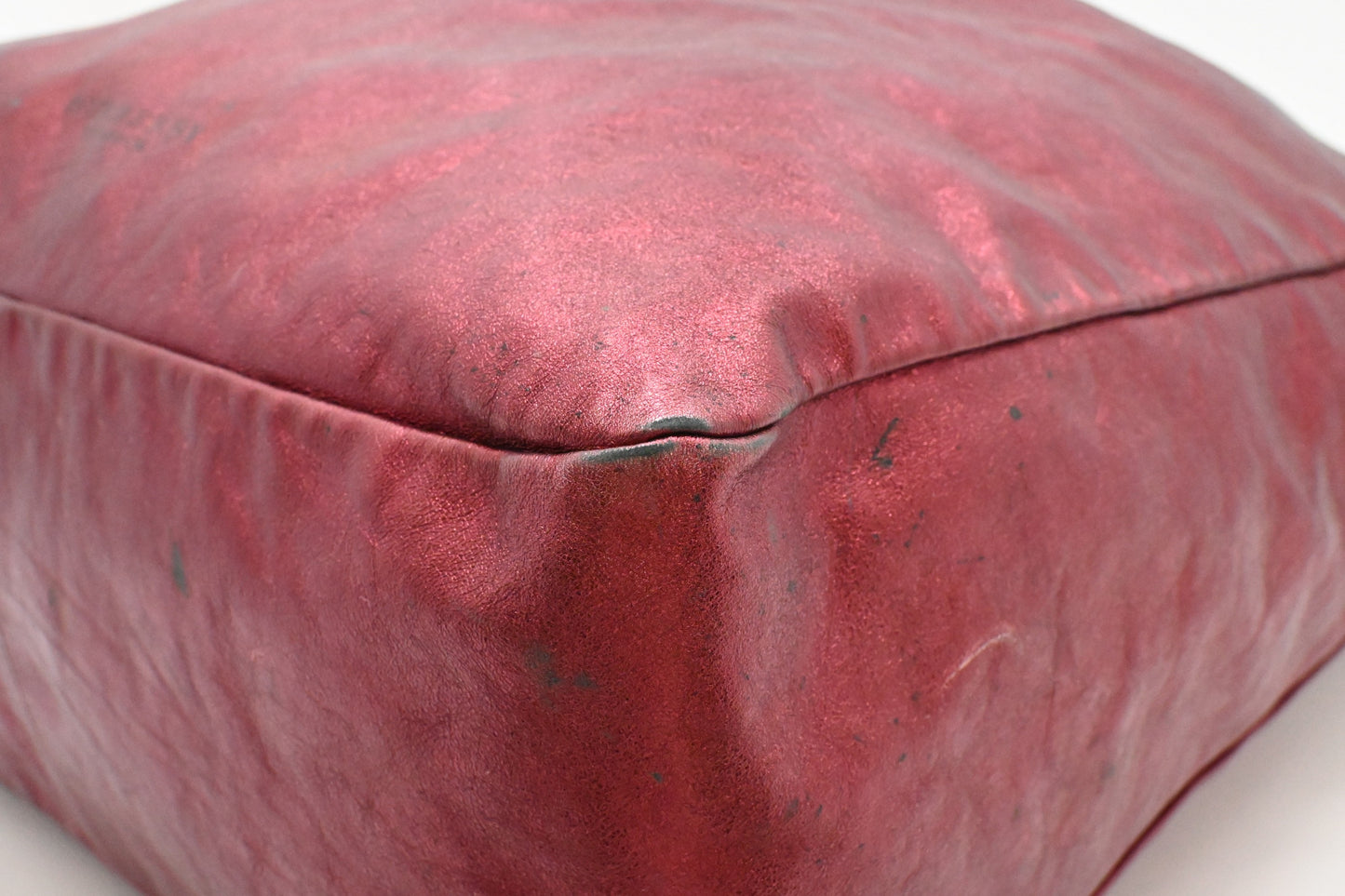 Burberry Large Hobo Bag in Metallic Red Leather