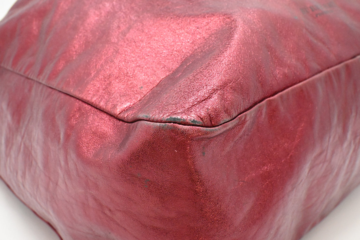 Burberry Large Hobo Bag in Metallic Red Leather