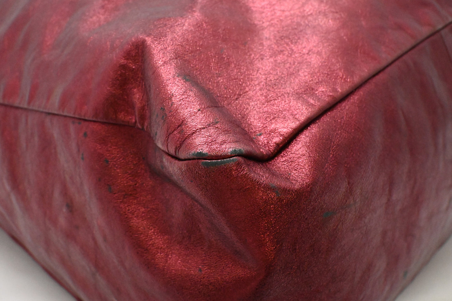 Burberry Large Hobo Bag in Metallic Red Leather