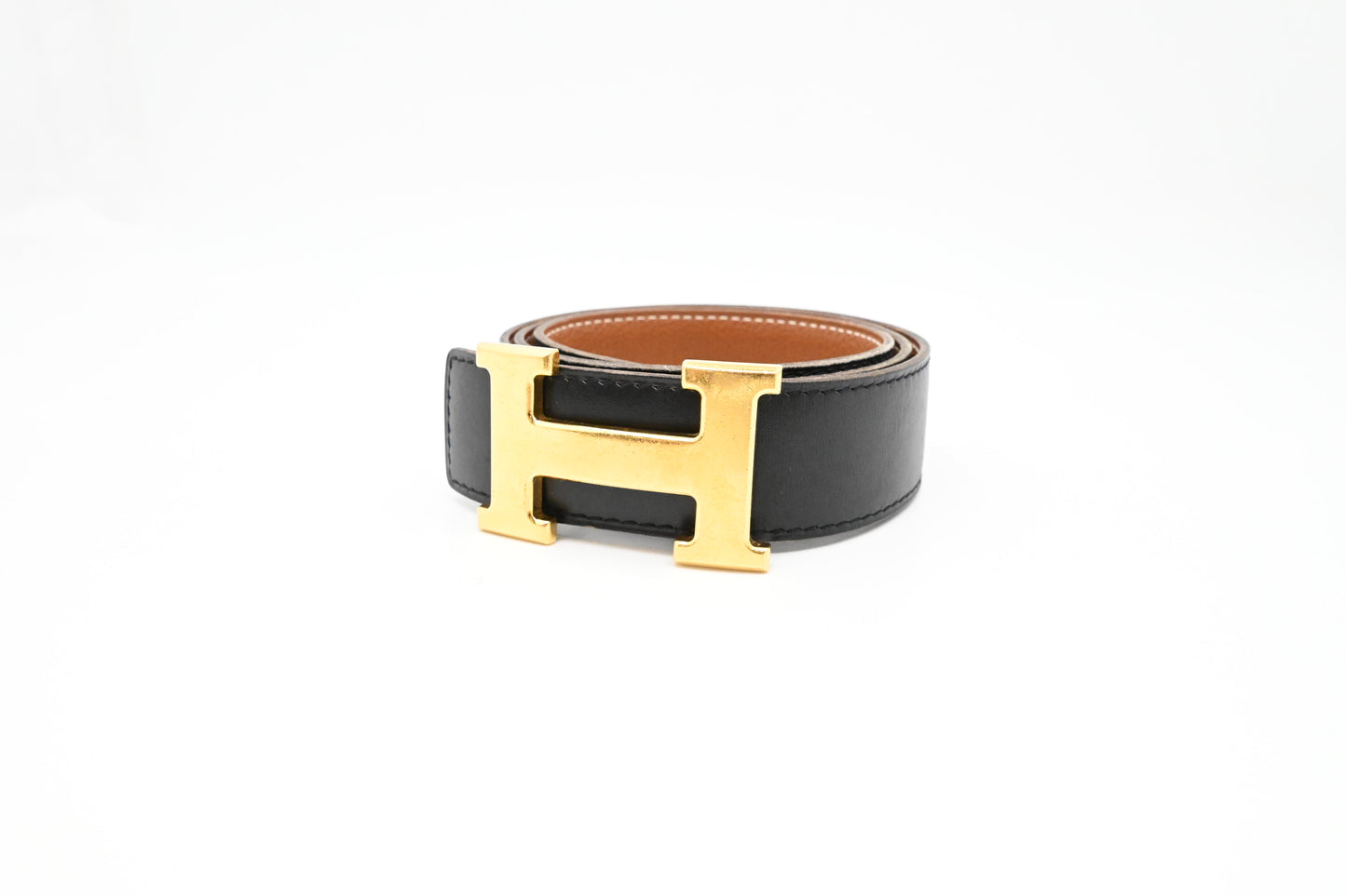 Hermes Constance Belt in Brown Leather