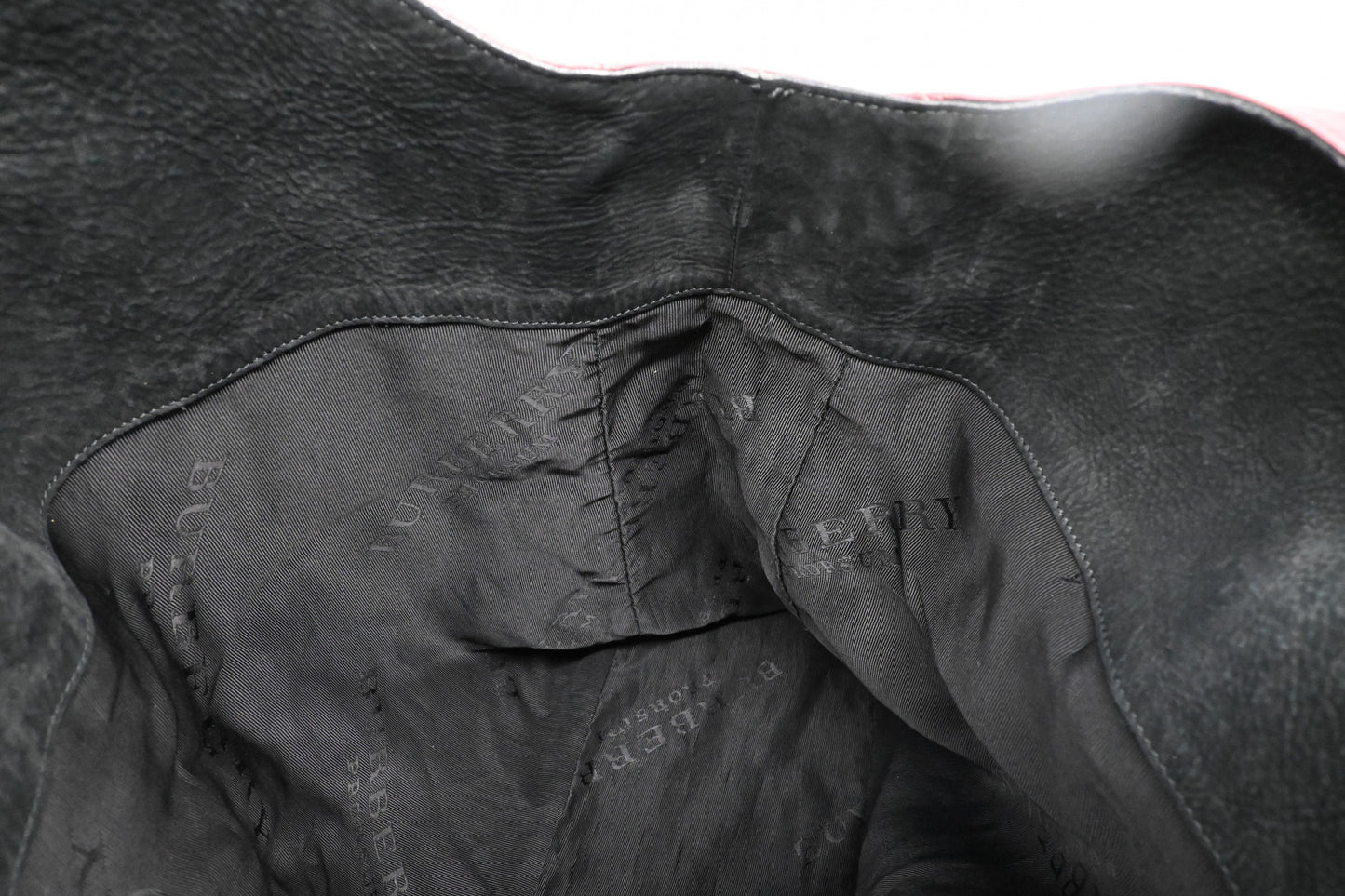 Burberry Large Hobo Bag in Metallic Red Leather