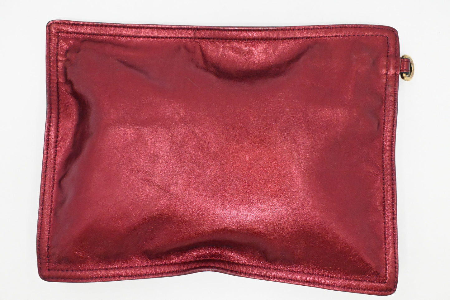 Burberry Large Hobo Bag in Metallic Red Leather