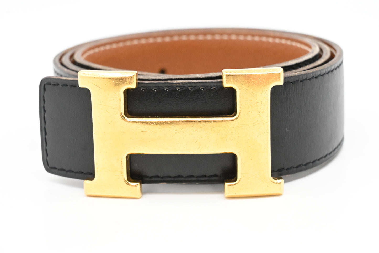 Hermes Constance Belt in Brown Leather