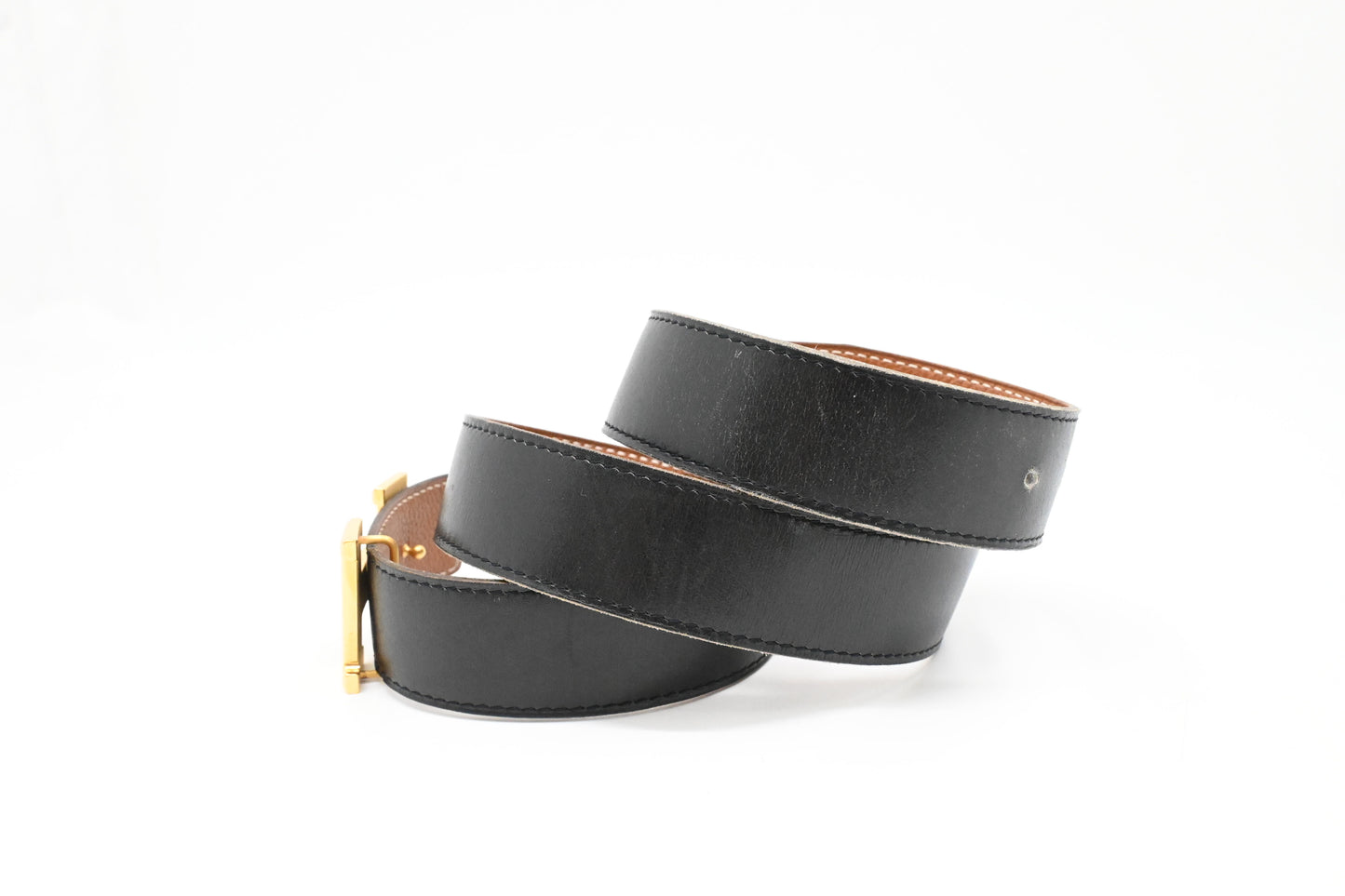 Hermes Constance Belt in Brown Leather