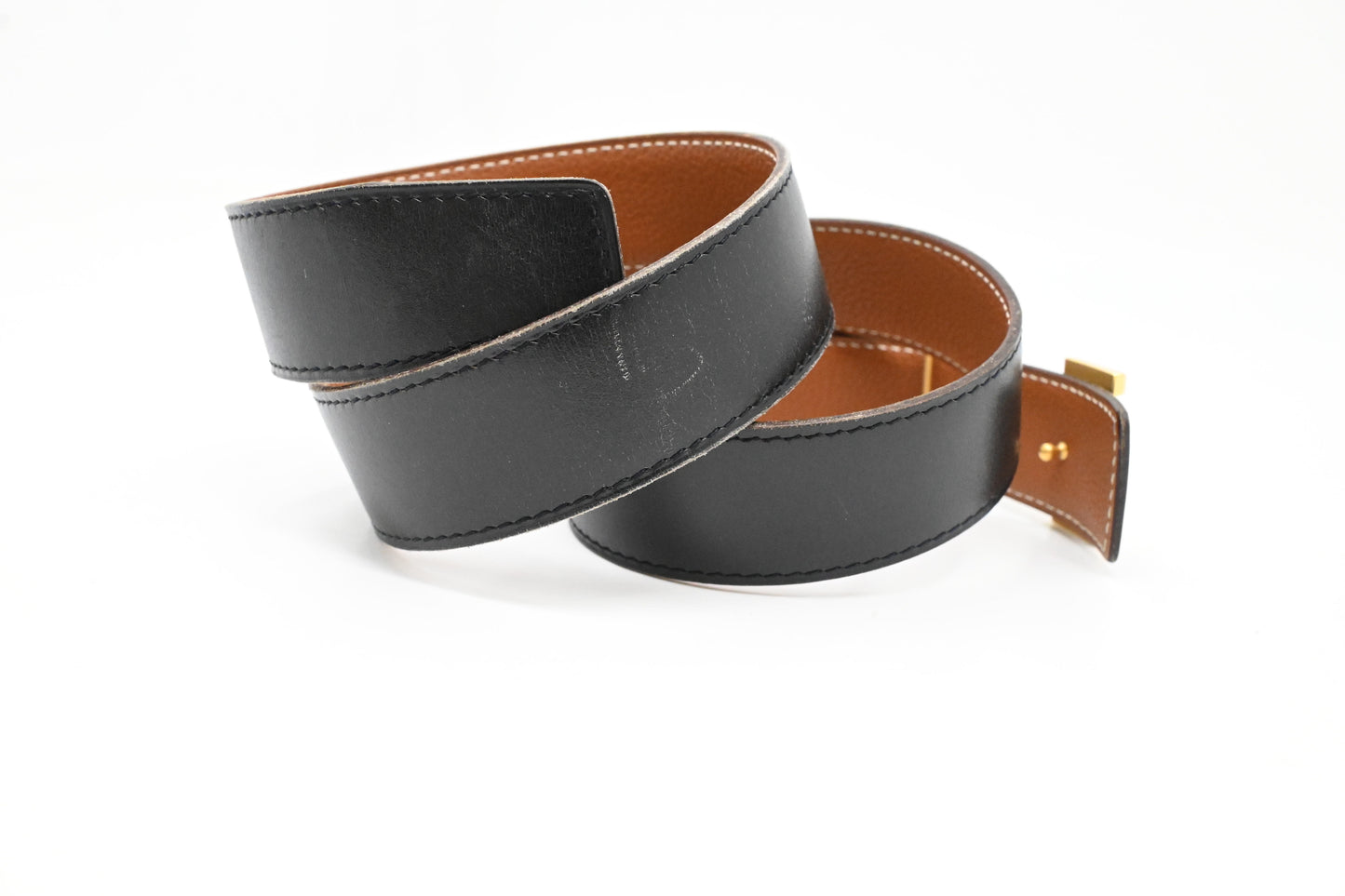 Hermes Constance Belt in Brown Leather