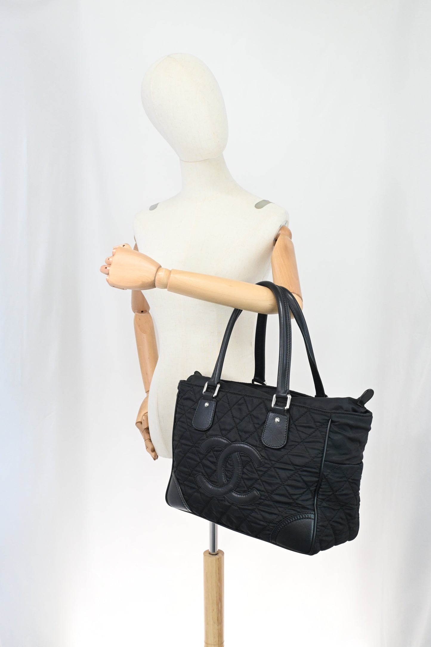 Chanel Paris New York Tote in Black Nylon Canvas
