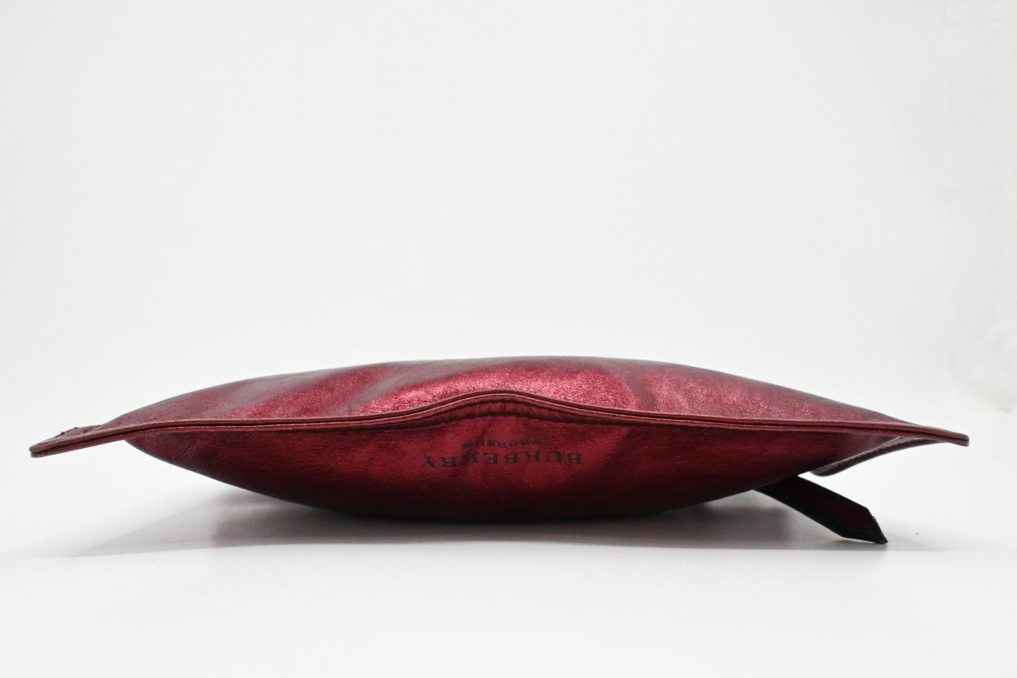 Burberry Large Hobo Bag in Metallic Red Leather