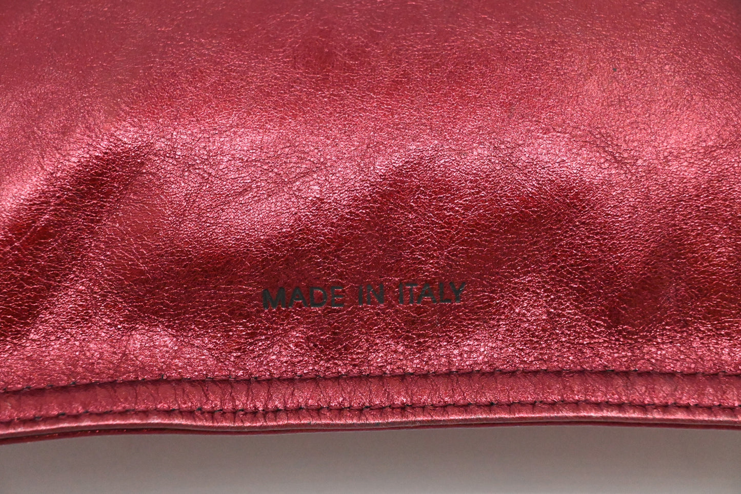 Burberry Large Hobo Bag in Metallic Red Leather