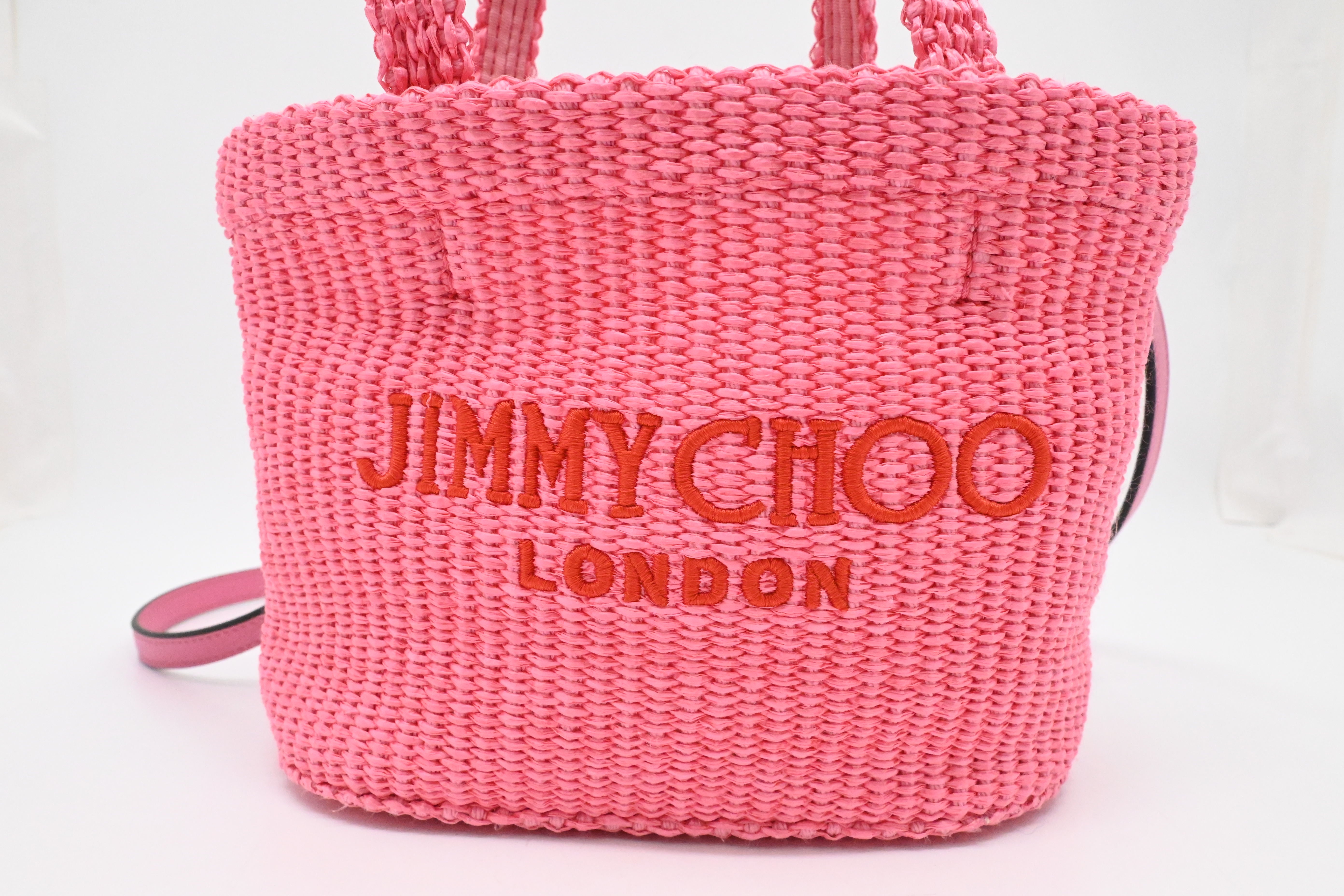Jimmy Choo 2way Bag in Pink Raffia – Weekly Lux Drop