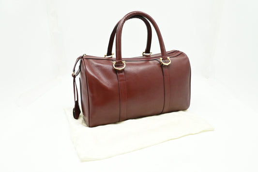 Cartier Handbag in Burgundy Leather