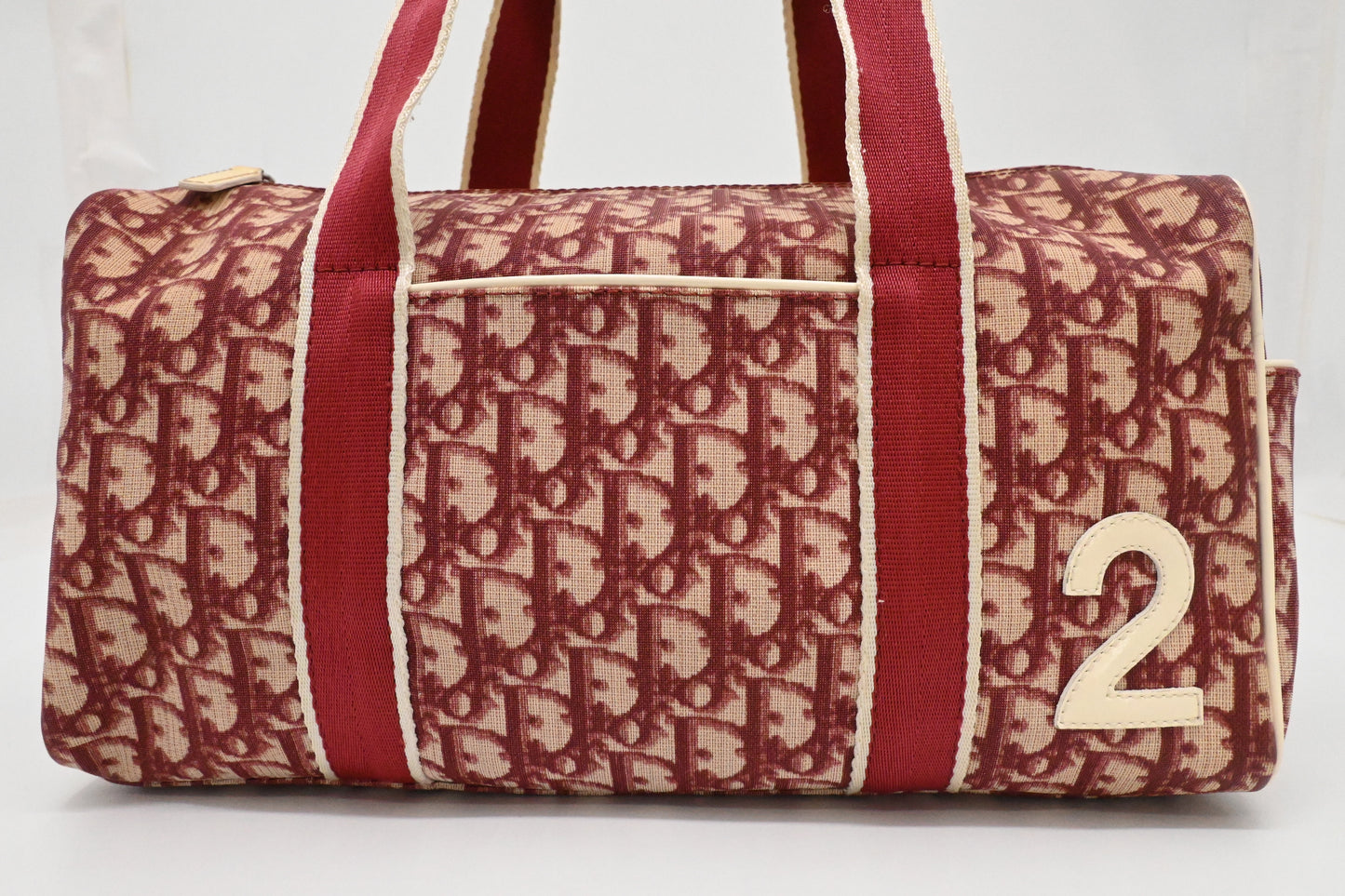 Dior Boston Bag in Red Oblique Coated Canvas