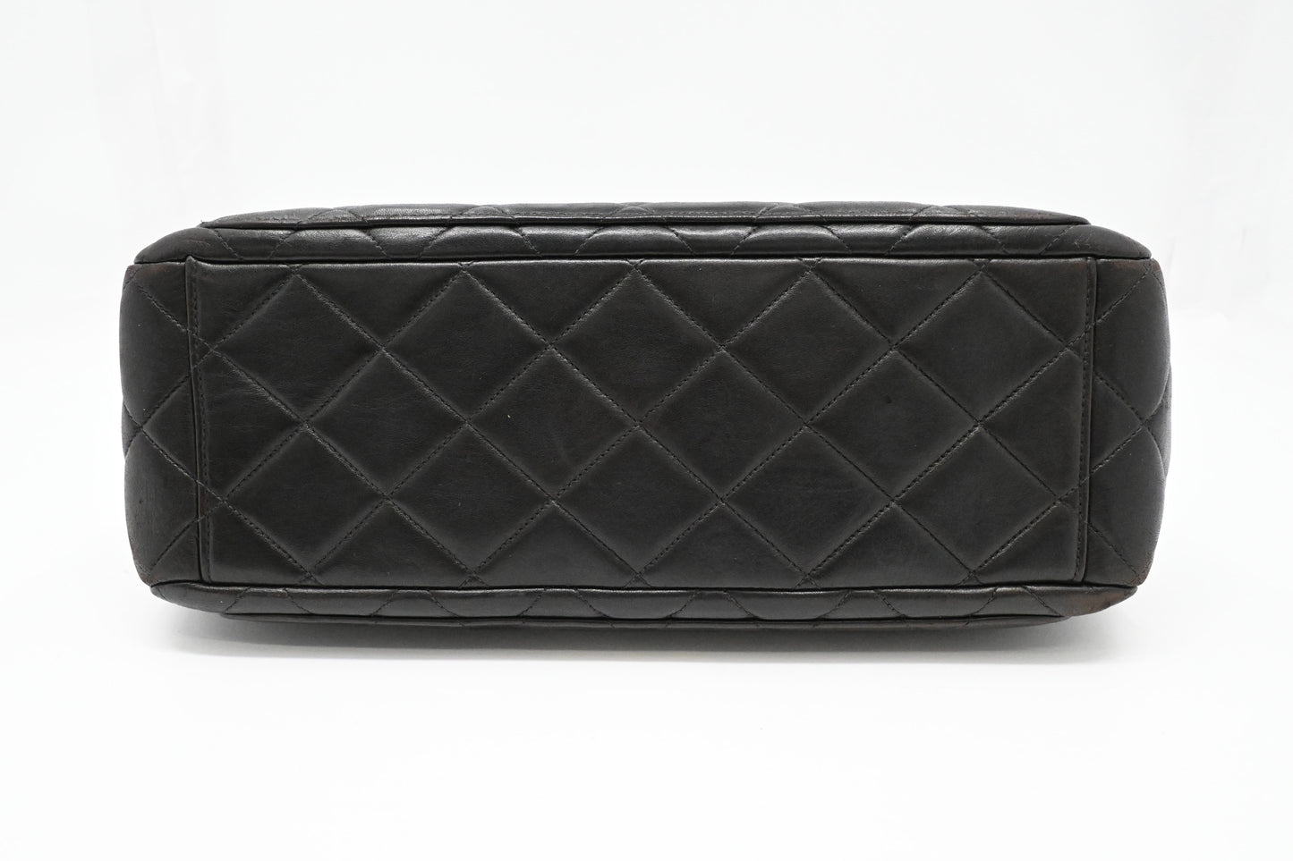 Chanel Chain Shoulder Bag in Black Mattelasse Leather