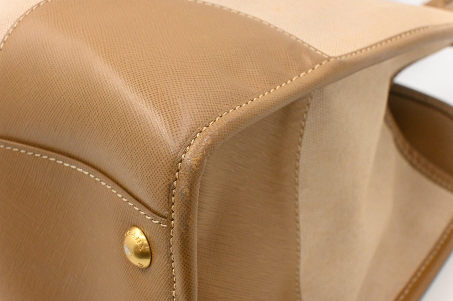 Prada Tote in Beige Canvas