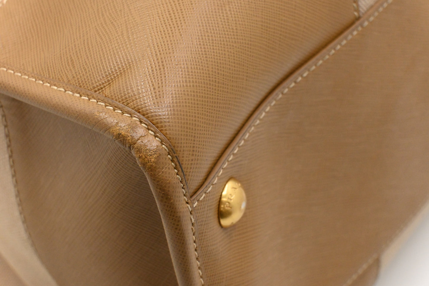 Prada Tote in Beige Canvas