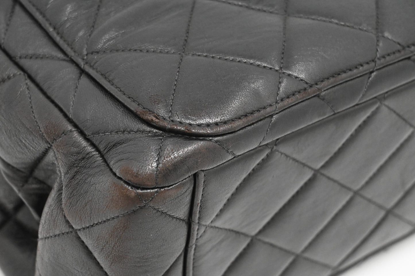 Chanel Chain Shoulder Bag in Black Mattelasse Leather